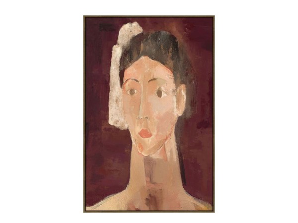 ETERNAL GAZE ΠΙΝΑΚΑΣ ΔΙΑΚΟΣΜΗΤΙΚΟΣ ΜΕ ΚΟΡΝΙΖΑ 80x120x4cm ΚΑΜΒΑΣ ΜΠΟΡΝΤΩ ΜΠΕΖ PP