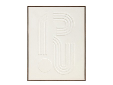 CURVA 2 ΠΙΝΑΚΑΣ ΔΙΑΚΟΣΜΗΤΙΚΟΣ ΜΕ ΚΟΡΝΙΖΑ 70x90x4cm ΚΑΜΒΑΣ BEIGE BEIGE ΞΥΛΟ ΦΥΣΙΚΟ