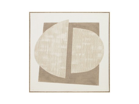 LIGHT MOUNT A ΠΙΝΑΚΑΣ ΔΙΑΚΟΣΜΗΤΙΚΟΣ ΜΕ ΚΟΡΝΙΖΑ 80x80x4cm ΚΑΜΒΑΣ BEIGE BEIGE ΞΥΛΟ ΦΥΣΙΚΟ