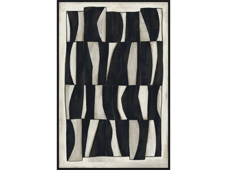 CEBRA ΠΙΝΑΚΑΣ ΔΙΑΚΟΣΜΗΤΙΚΟΣ ΜΕ ΚΟΡΝΙΖΑ 80x120x4cm ΚΑΜΒΑΣ BEIGE ΜΑΥΡΟ ΞΥΛΟ ΜΑΥΡΟ