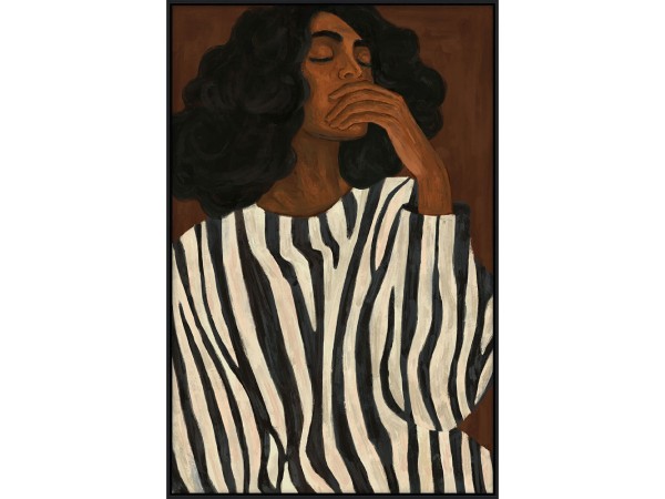 NOCTURNE ΠΙΝΑΚΑΣ ΔΙΑΚΟΣΜΗΤΙΚΟΣ ΜΕ ΚΟΡΝΙΖΑ 120x80x4cm ΚΑΜΒΑΣ ΚΑΦΕ ΠΟΛΥΧΡΩΜΟ ΞΥΛΟ ΜΑΥΡΟ