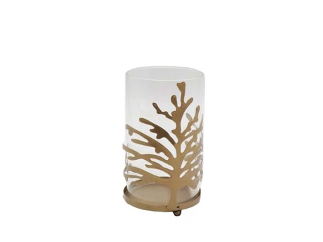 EMBER ΒΑΣΗ ΡΕΣΩ 9x9x14cm ΜΕΤΑΛΛΟ ΧΡΥΣΟ ΜΕΤΑΛΛΙΚΟ ΓΥΑΛΙ