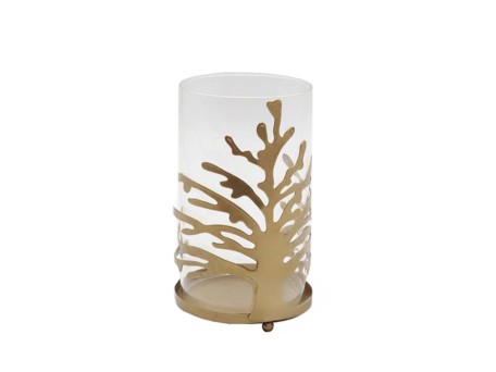 EMBER ΒΑΣΗ ΡΕΣΩ 11x11x16cm ΜΕΤΑΛΛΟ ΧΡΥΣΟ ΜΕΤΑΛΛΙΚΟ ΓΥΑΛΙ