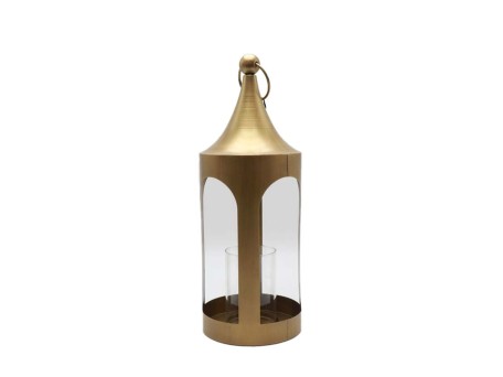 LUM ΦΑΝΑΡΙ ΡΕΣΩ 19x19x52cm ΜΕΤΑΛΛΟ ΧΡΥΣΟ ΜΕΤΑΛΛΙΚΟ ΓΥΑΛΙ