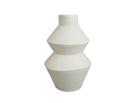 TERRE ΔΙΑΚΟΣΜΗΤΙΚΟ ΒΑΖΟ 20x20x32cm POLYRESIN ΛΕΥΚΟ