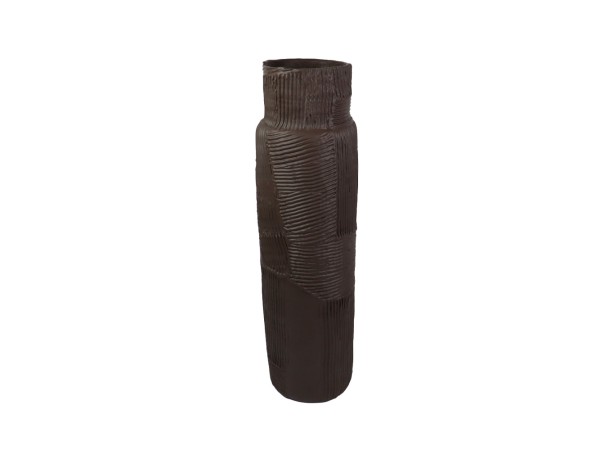 HUILE BRUNE ΔΙΑΚΟΣΜΗΤΙΚΟ ΒΑΖΟ 15x15x54.5cm POLYRESIN ΚΑΦΕ ΣΚΟΥΡΟ