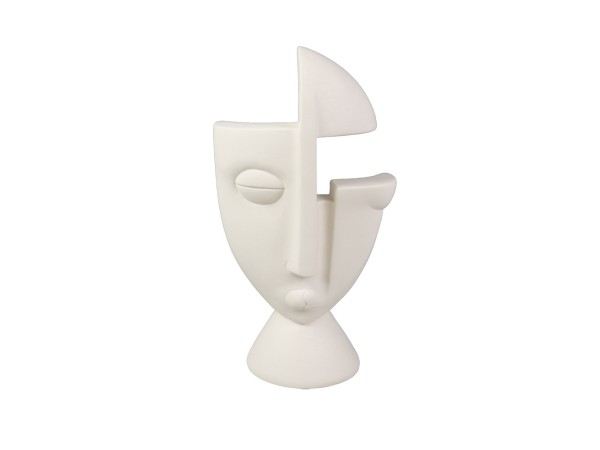 HALF FACE ΔΙΑΚΟΣΜΗΤΙΚΟ ΠΡΟΣΩΠΟ 15.5x9.5x29cm POLYRESIN OFF WHITE