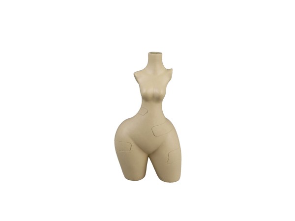 PEAR BODY ΔΙΑΚΟΣΜΗΤΙΚΟ ΒΑΖΟ 13.5x8.5x25cm POLYRESIN ΜΠΕΖ