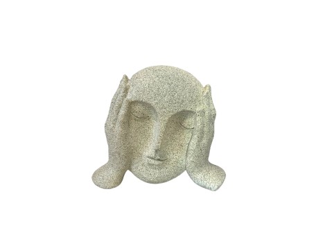 THINK ΔΙΑΚΟΣΜΗΤΙΚΟ ΠΡΟΣΩΠΟ 19.5x8x16.2cm POLYRESIN OFF WHITE