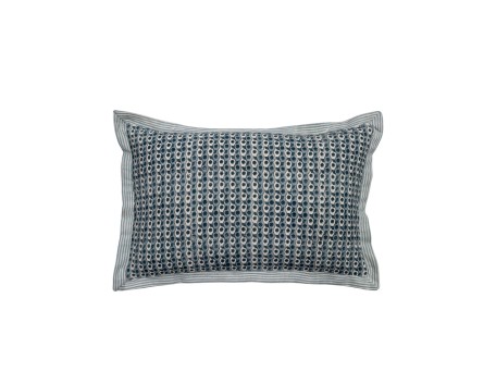 SEA BREEZE ΔΙΑΚΟΣΜΗΤΙΚΟ ΜΑΞΙΛΑΡΙ 60x40cm ΥΦΑΣΜΑ ΜΠΛΕ ΑΝΘΡΑΚΙ