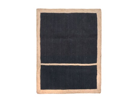 FRAME RUG A ΧΑΛΙ 140x210cm ΓΙΟΥΤΑ ΜΑΥΡΟ ΜΠΕΖ