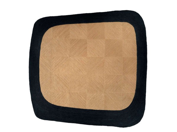 FLUX BEIGE ΧΑΛΙ 200x200cm ΓΙΟΥΤΑ ΜΠΕΖ ΜΑΥΡΟ
