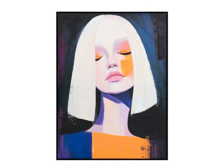 DONNA SOGNA ΠΙΝΑΚΑΣ ΔΙΑΚΟΣΜΗΤΙΚΟΣ ΜΕ ΚΟΡΝΙΖΑ 90x120x4cm ΚΑΜΒΑΣ ΠΟΛΥΧΡΩΜΟ ΞΥΛΟ ΜΑΥΡΟ