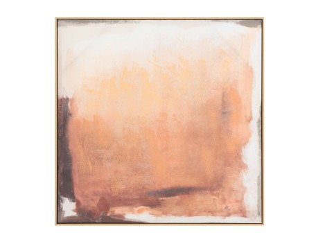 WARM ROOT ΠΙΝΑΚΑΣ ΔΙΑΚΟΣΜΗΤΙΚΟΣ ΜΕ ΚΟΡΝΙΖΑ 100x100x4cm ΚΑΜΒΑΣ TERRACOTTA ΜΠΕΖ ΚΑΦΕ ΞΥΛΟ ΦΥΣΙΚΟ