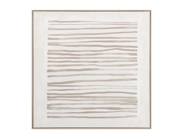 RAYA B ΠΙΝΑΚΑΣ ΔΙΑΚΟΣΜΗΤΙΚΟΣ ΜΕ ΚΟΡΝΙΖΑ 100x100x4cm ΚΑΜΒΑΣ ΜΠΕΖ ΚΑΦΕ ΞΥΛΟ ΦΥΣΙΚΟ