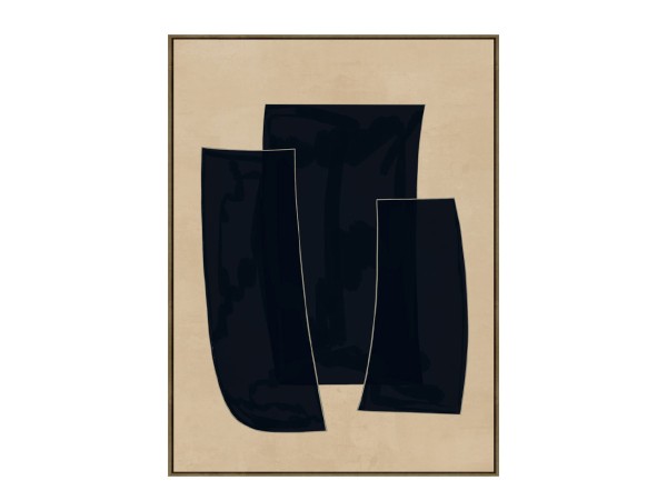 VISUELLE ΠΙΝΑΚΑΣ ΔΙΑΚΟΣΜΗΤΙΚΟΣ ΜΕ ΚΟΡΝΙΖΑ 90x120x4cm ΚΑΜΒΑΣ ΜΠΕΖ ΜΑΥΡΟ ΞΥΛΟ ΦΥΣΙΚΟ