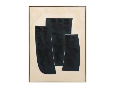 VISUELLE ΠΙΝΑΚΑΣ ΔΙΑΚΟΣΜΗΤΙΚΟΣ ΜΕ ΚΟΡΝΙΖΑ 90x120x4cm ΚΑΜΒΑΣ ΜΠΕΖ ΜΑΥΡΟ ΞΥΛΟ ΦΥΣΙΚΟ