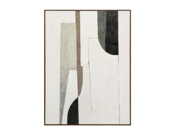 LINEAR ΠΙΝΑΚΑΣ ΔΙΑΚΟΣΜΗΤΙΚΟΣ ΜΕ ΚΟΡΝΙΖΑ 90x120x4cm ΚΑΜΒΑΣ ΜΠΕΖ ΓΚΡΙ ΜΑΥΡΟ ΞΥΛΟ ΦΥΣΙΚΟ