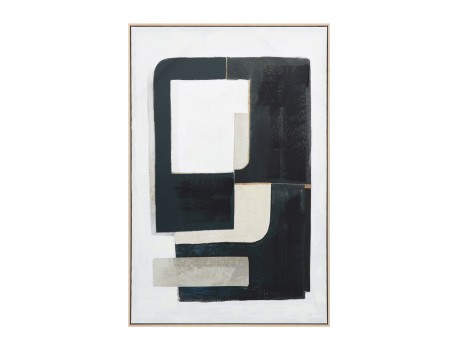 DEL SIL ΠΙΝΑΚΑΣ ΔΙΑΚΟΣΜΗΤΙΚΟΣ ΜΕ ΚΟΡΝΙΖΑ 80x120x4cm ΚΑΜΒΑΣ ΜΑΥΡΟ ΓΚΡΙ ΜΠΕΖ ΞΥΛΟ ΦΥΣΙΚΟ