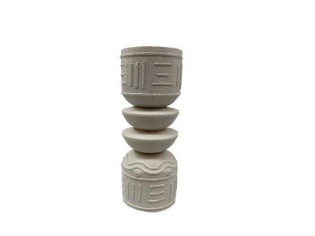 ANCIENT ΚΗΡΟΠΗΓΙΟ 10x10x25cm POLYRESIN ΑΣΠΡΟ