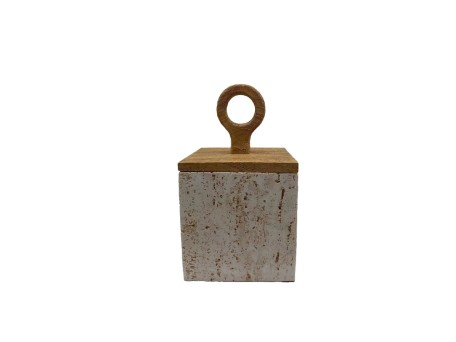 COPPER A ΚΟΥΤΙ ΑΠΟΘΗΚΕΥΣΗΣ 12x12x21cm POLYRESIN STONE ΦΥΣΙΚΟ