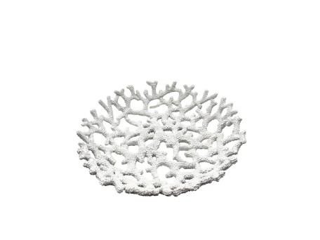CORAIL L ΔΙΣΚΟΣ ΔΙΑΚΟΣΜΗΣΗΣ 40x40x10cm POLYRESIN ΑΣΠΡΟ
