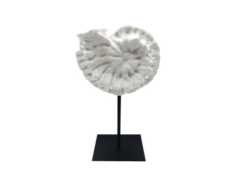 SHELL ΔΙΑΚΟΣΜΗΤΙΚΟ ΚΟΧΥΛΙ 20x11x36cm POLYRESIN ΑΣΠΡΟ ΜΑΥΡΟ ΜΕΤΑΛΛΟ