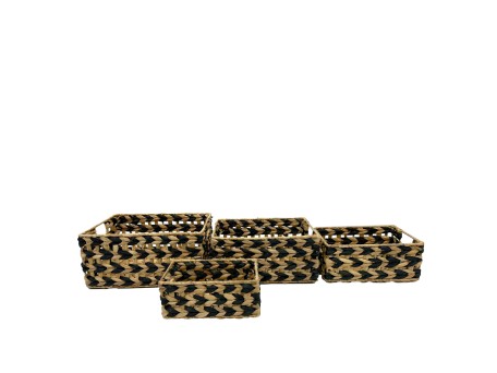 ROMVUS ΚΑΛΑΘΙ SET 4ΤΜΧ 36x28x17cm ΥΑΚΙΝΘΟΣ ΦΥΣΙΚΟ ΜΑΥΡΟ