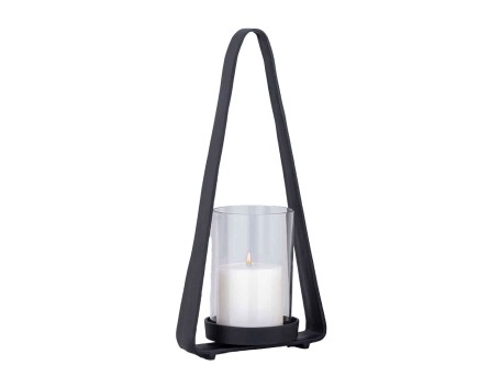 LUMINOUS ΦΑΝΑΡΙ 49x14x23cm ΑΛΟΥΜΙΝΙΟ ΜΑΥΡΟ ΓΥΑΛΙ