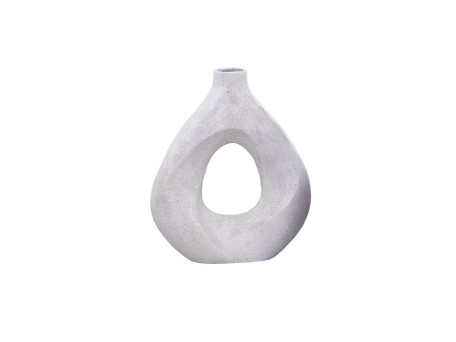 MED VASE ΒΑΖΟ 30x9x33cm ΑΛΟΥΜΙΝΙΟ ΑΣΠΡΟ