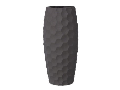 FLOW ΒΑΖΟ 19x19x41cm ΚΕΡΑΜΙΚΟ ΓΚΡΙ ΣΚΟΥΡΟ