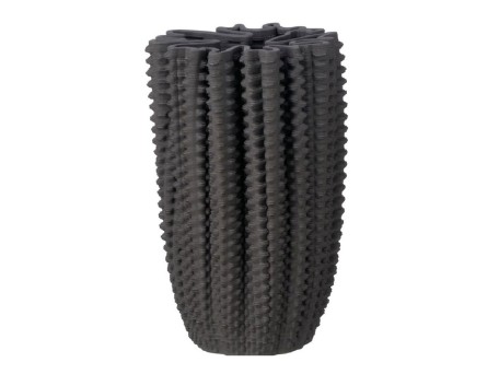 VELISSE ΒΑΖΟ 16x16x24cm ΚΕΡΑΜΙΚΟ ΓΚΡΙ ΣΚΟΥΡΟ