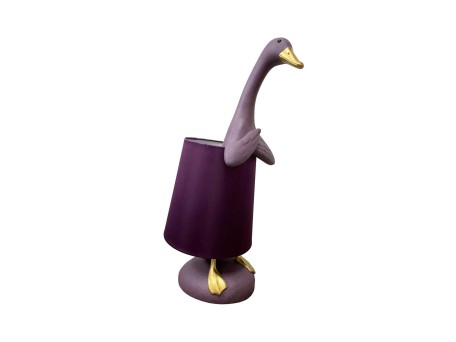 QUACK B ΦΩΤΙΣΤΙΚΟ ΕΠΙΤΡΑΠΕΖΙΟ 37x23x57.5cm POLYRESIN ΜΩΒ ΑΝΟΙΧΤΟ ΧΡΥΣΟ ΥΦΑΣΜΑ ΜΩΒ ΣΚΟΥΡΟ