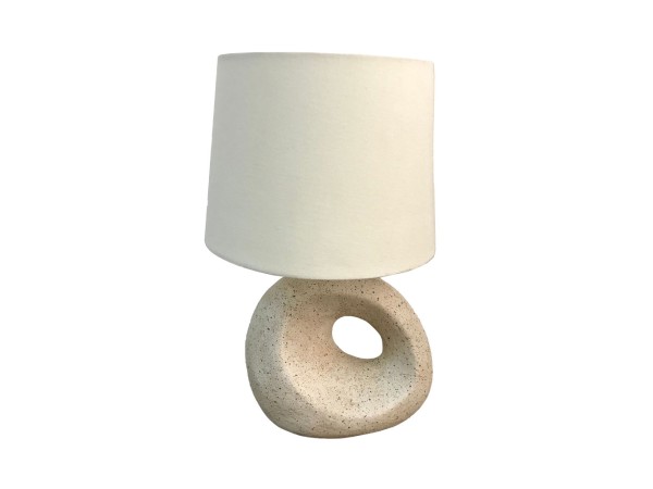 SHADE ON B ΦΩΤΙΣΤΙΚΟ ΕΠΙΤΡΑΠΕΖΙΟ 22x22x35.5cm POLYRESIN ΜΠΕΖ ΥΦΑΣΜΑ ΛΕΥΚΟ