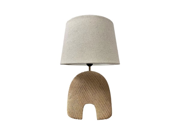 CAPSULE ΦΩΤΙΣΤΙΚΟ ΕΠΙΤΡΑΠΕΖΙΟ 30.5x30.5x45cm POLYRESIN TERRACOTTA ΑΝΟΙΧΤΟ ΥΦΑΣΜΑ OFF WHITE