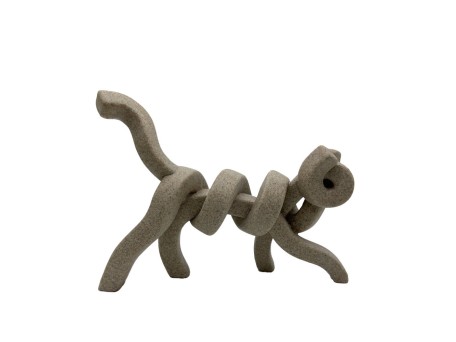 BELMA ΔΙΑΚΟΣΜΗΤΙΚΟ ΓΑΤΑ 29.8x7.7x21.6cm POLYRESIN STONE ΜΠΕΖ