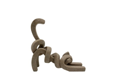 BELMA ΔΙΑΚΟΣΜΗΤΙΚΟ ΓΑΤΑ 24.5x6.5x22.8cm POLYRESIN STONE ΜΠΕΖ