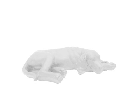 DOMU ΔΙΑΚΟΣΜΗΤΙΚΟ ΣΚΥΛΟΣ 40x23x11cm POLYRESIN ΑΣΠΡΟ