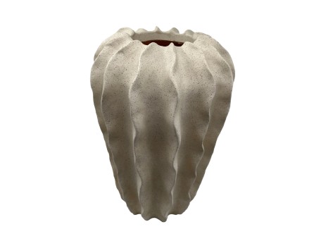 THORNY ΒΑΖΟ 24x24x37.5cm POLYRESIN ΜΠΕΖ