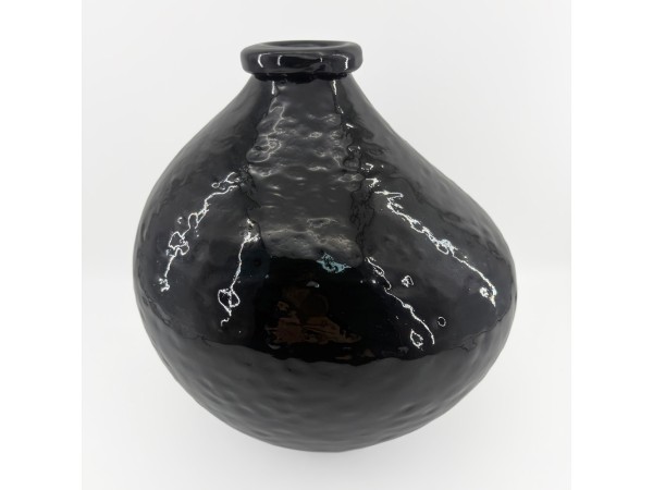 BOCAL ΒΑΖΟ 25x25x25cm ΓΥΑΛΙ ΜΑΥΡΟ