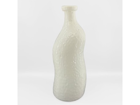 ROMAIN ΒΑΖΟ 15.5x15.5x40cm ΓΥΑΛΙ ΑΣΠΡΟ