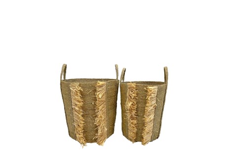 WEAVINA ΚΑΛΑΘΙ ΥΑΚΙΝΘΟΥ SET 2ΤΜΧ 42x42x58cm ΥΑΚΙΝΘΟΣ ΦΥΣΙΚΟ