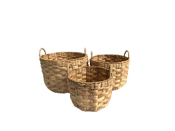 PANIER ΚΑΛΑΘΙ ΥΑΚΙΝΘΟΥ SET 3ΤΜΧ 38x38x34cm ΥΑΚΙΝΘΟΣ ΦΥΣΙΚΟ ΑΣΠΡΟ