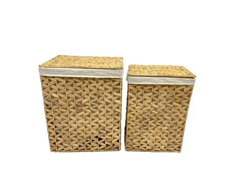 OSIERA ΚΑΛΑΘΙ ΥΑΚΙΝΘΟΥ ΜΕ ΚΑΠΑΚΙ SET 2ΤΜΧ 45x35x55cm ΥΑΚΙΝΘΟΣ ΦΥΣΙΚΟ ΥΦΑΣΜΑ