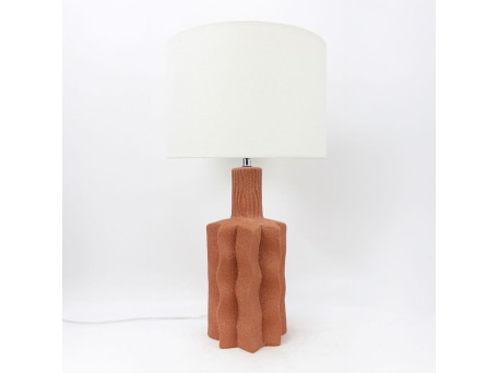 EGLI ΦΩΤΙΣΤΙΚΟ ΕΠΙΤΡΑΠΕΖΙΟ 32x32x56cm ΚΕΡΑΜΙΚΟ TERRACOTTA ΛΙΝΟ ΛΕΥΚΟ