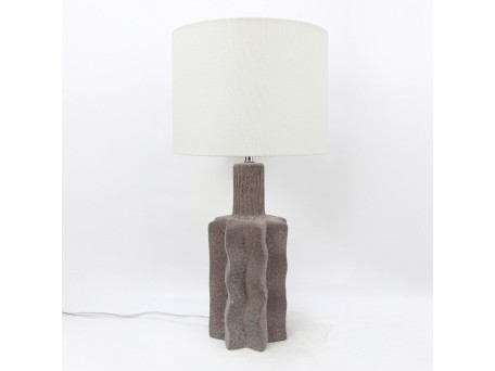 EGLI ΦΩΤΙΣΤΙΚΟ ΕΠΙΤΡΑΠΕΖΙΟ 32x32x56cm ΚΕΡΑΜΙΚΟ ΓΚΡΙ ΣΚΟΥΡΟ ΛΙΝΟ ΛΕΥΚΟ