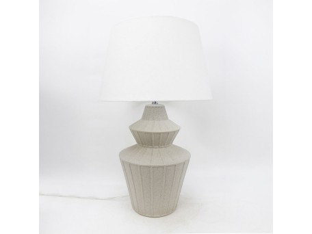 ELYSIA ΦΩΤΙΣΤΙΚΟ ΕΠΙΤΡΑΠΕΖΙΟ 35x35x58cm ΚΕΡΑΜΙΚΟ ΓΚΡΙ ΑΝΟΙΧΤΟ ΛΙΝΟ ΛΕΥΚΟ