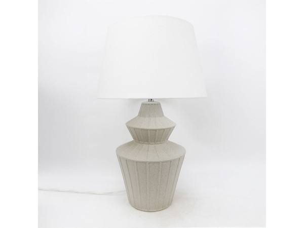 ELYSIA ΦΩΤΙΣΤΙΚΟ ΕΠΙΤΡΑΠΕΖΙΟ 35x35x58cm ΚΕΡΑΜΙΚΟ ΓΚΡΙ ΑΝΟΙΧΤΟ ΛΙΝΟ ΛΕΥΚΟ