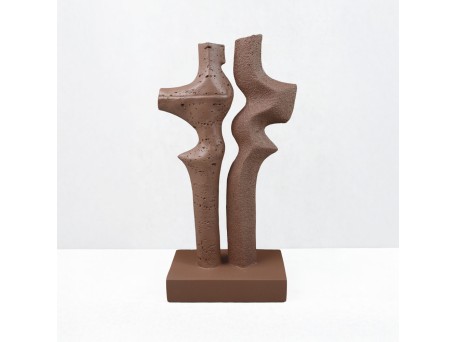 DUET I ΔΙΑΚΟΣΜΗΤΙΚΟ 16x9x32cm RESIN ΚΑΦΕ