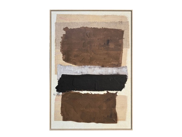 CRADLE ΠΙΝΑΚΑΣ ΔΙΑΚΟΣΜΗΤΙΚΟΣ ΜΕ ΚΟΡΝΙΖΑ 80x120x4cm ΚΑΜΒΑΣ ΜΠΕΖ ΚΑΦΕ ΜΑΥΡΟ ΓΚΡΙ PS